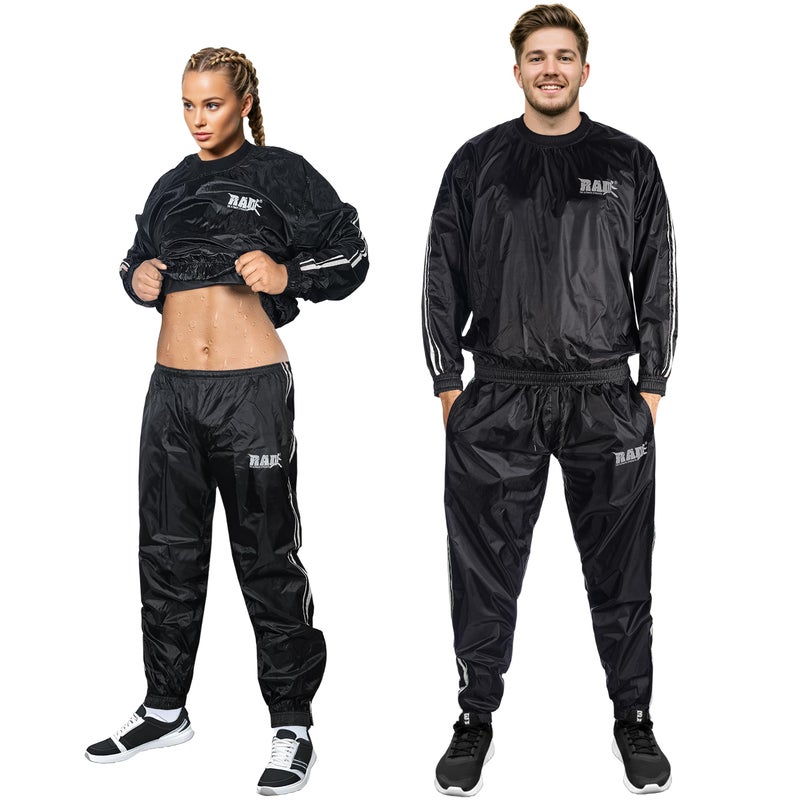 RAD Sauna Sweat Suit for Men & Women (Medium To 6XL) for Weight Loss & Fat Burn Sweating Suit (White, Large) - Image 1